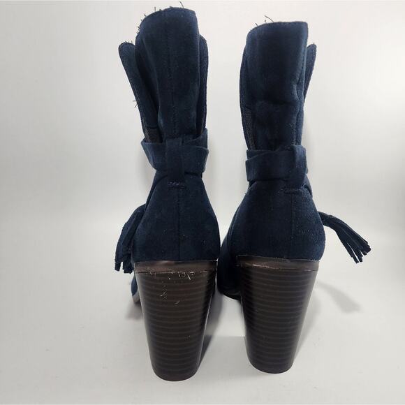 Parker & Sky Blue Suede Ankle Boots Women's Size 8 - Picture 4 of 10